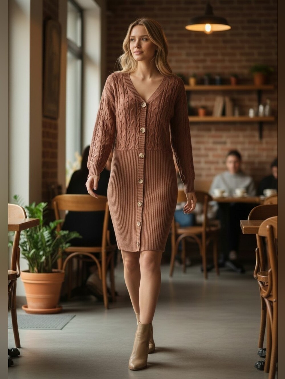 Mi Ami Brown Sweater Dress NWT Size S